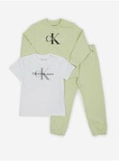 Calvin Klein Sada holčičího trička, mikiny a tepláků v bílé a zelené barvě Calvin Klein Jeans 68