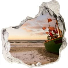 Wallmuralia Samolepící nálepka Rybářská loď pláž 75x75 cm