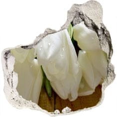 Wallmuralia Samolepící nálepka fototapeta Bílé tulipány 75x75 cm