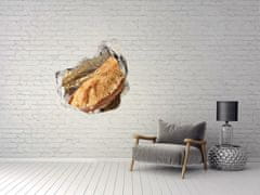 Wallmuralia Nálepka 3D díra na zeď Bageta 100x100 cm