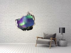Wallmuralia Díra 3D ve zdi nálepka Polární záře 75x75 cm