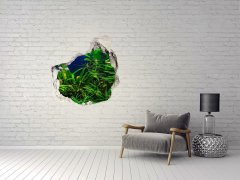 Wallmuralia Díra 3D ve zdi nálepka Ryby v akváriu 75x75 cm