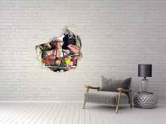 Wallmuralia Nálepka 3D díra na zeď Kuchař recepty 75x75 cm