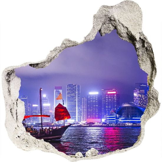 Wallmuralia Nálepka fototapeta 3D výhled Hong kong noc