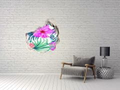 Wallmuralia 3D díra na zeď Hawajské květiny 100x100 cm