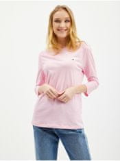 Tommy Hilfiger Růžové dámské tričko s tříčtvrtečním rukávem Tommy Hilfiger S
