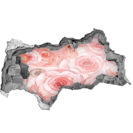 Wallmuralia 3D díra na zeď Květinový vzor