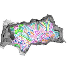 Wallmuralia 3D díra na zeď Květinový vzor 150x115 cm
