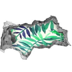 Wallmuralia 3D díra na zeď Tropické listí 95x73 cm