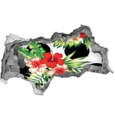 Wallmuralia 3D díra na zeď Hawajské květiny 115x88 cm