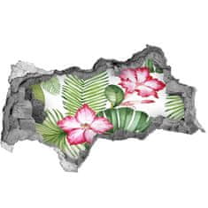 Wallmuralia 3D díra na zeď Tropické květiny 95x73 cm