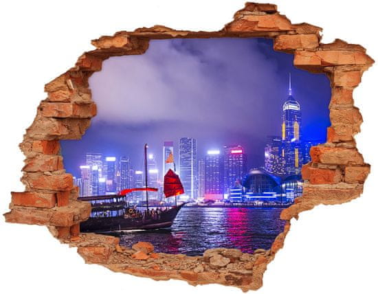 Wallmuralia Nálepka fototapeta 3D výhled Hong kong noc