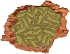 Wallmuralia 3D díra na zeď Nálepka listí 120x93 cm