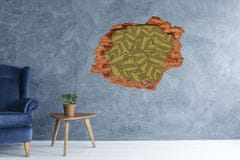 Wallmuralia 3D díra na zeď Nálepka listí 120x93 cm