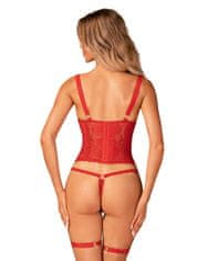 Obsessive Pikantní korzet Belovya corset - Obsessive červená XS/S