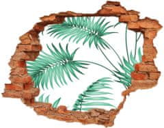 Wallmuralia 3D díra na zeď Tropické listí 120x93 cm
