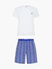 Calvin Klein Pánské krátké pyžamo 000NM2128E - W17 - Modrá - Calvin Klein bílo-modrá L