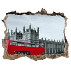 Fototapeta díra na zeď 3D Londýnský autobus 95x64 cm
