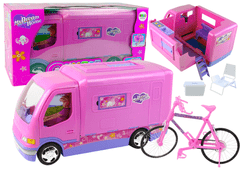 shumee Camper Camping Růžové vozidlo na kolo pro panenky 50 cm