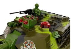 Velký R/C 2,4 Ghz dálkově ovládaný tank Světla Zvuk Střelba Zelená