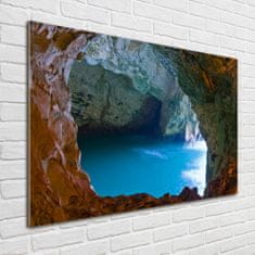Wallmuralia Moderní skleněný obraz z fotografie Mořská jeskyně 100x70 cm 2 úchytky