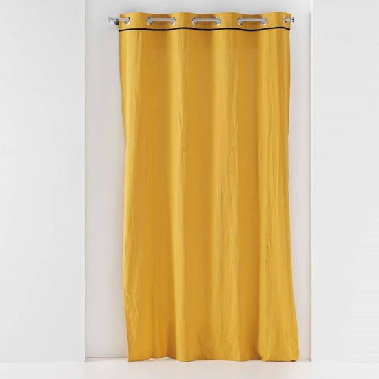 Douceur D'Interieur Závěs s kovovými kroužky LINETTE, bavlna, 135 x 240 cm, žlutý