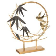Atmosphera Dekorativní figurka s motivem rostlin a ptáků, kov, zlatá