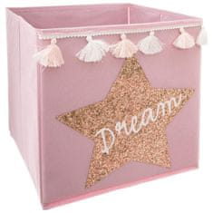 Atmosphera Úložný box na hračky DREAM, růžový, 30 x 30 x 30 cm