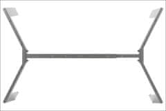 STEMA Kovový nastavitelný rám na stůl nebo psací stůl NY-HF05RB v šedé barvě. Výška 72,5 cm, šířka 78 cm. Délka nastavitelná v rozmezí 105,5-145,5 cm. Nohy zakončené plastovými nožičkami.