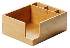Kesper Bambusová krabice na ubrousky s příbory, dřevěná skříňka na ubrousky, ubrousky, organizátor kuchyně, kuchyňské doplňky
