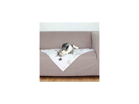 Trixie Plyšová deka MIMI 70 x 50 cm šedá s kočičími hlavami