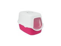 Trixie WC VICO kryté s dvířky, bez filtru 56 x 40 x 40 cm, růžová/bílá