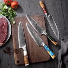 IZMAEL Damaškový kuchyňský nůž Hanamaki-Tyrkysová KP14028