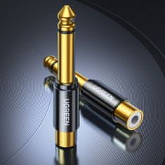 Ugreen Ugreen 6,35 mm jack adaptér (samec) na RCA (samice) - Zlatá KP15127