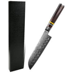 IZMAEL Damaškový kuchyňský nůž Kašiwa-Santoku/Hnědá KP14041