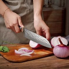 IZMAEL Damaškový kuchyňský nůž Kašiwa-Santoku/Hnědá KP14041