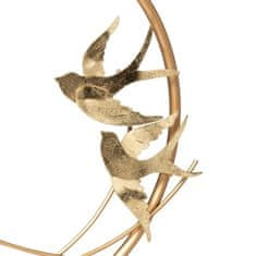 Atmosphera Dekorativní figurka s motivem rostlin a ptáků, kov, zlatá
