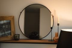 Home&Styling Kulaté nástěnné zrcadlo v černém rámu, 29 cm