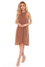 Numoco Dámské šaty 350-8 ALIZEE, světle hnědá, XL