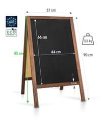 PRINTCARE Oboustranné dřevěné reklamní áčko s křídovou tabulí 51x90 cm