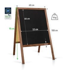 PRINTCARE Oboustranné dřevěné reklamní áčko s křídovou tabulí 60x100 cm