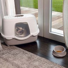Stefanplast Chic Indoor 56x39x39cm krytá kočičí toaleta s filtrem bílá/ světle hnědá