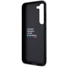 Bmw BMHCS23M22PTDK hard silikonové pouzdro Samsung Galaxy S23 PLUS 5G black Leather Stamp Tricolor