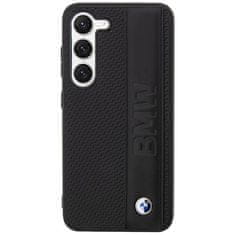 Bmw BMHCS23S22RDPK hard silikonové pouzdro Samsung Galaxy S23 5G black Leather Textured & Stripe