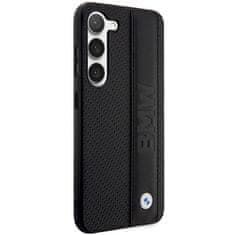 Bmw BMHCS23M22RDPK hard silikonové pouzdro Samsung Galaxy S23 PLUS 5G black Leather Textured & Stripe