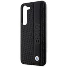 Bmw BMHCS23M22RDPK hard silikonové pouzdro Samsung Galaxy S23 PLUS 5G black Leather Textured & Stripe