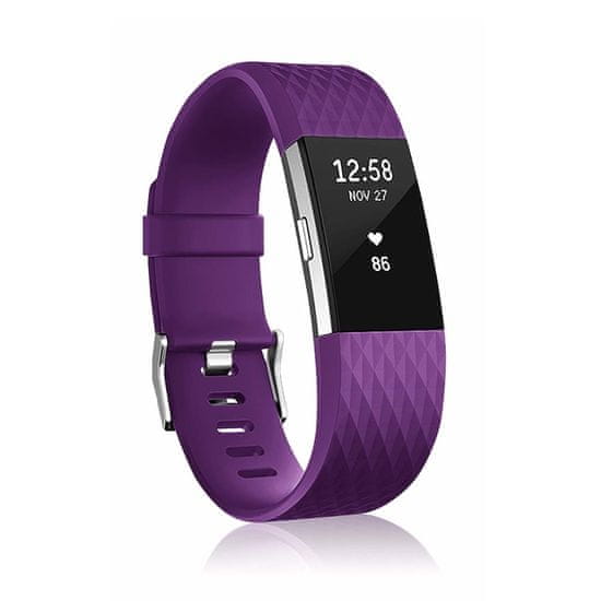 BStrap Silicone Diamond (Large) řemínek na Fitbit Charge 2, purple