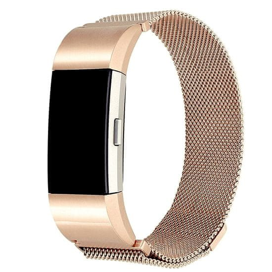 BStrap Milanese (Small) řemínek na Fitbit Charge 2, rose gold