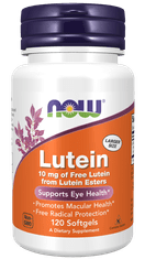 NOW Foods Lutein 10 mg (zdraví očí), 120 softgel kapslí