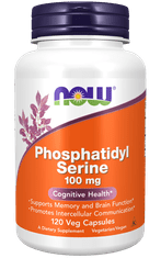 NOW Foods Phosphatidyl Serine (Fosfatidylserin), 100 mg, 120 rostlinných kapslí